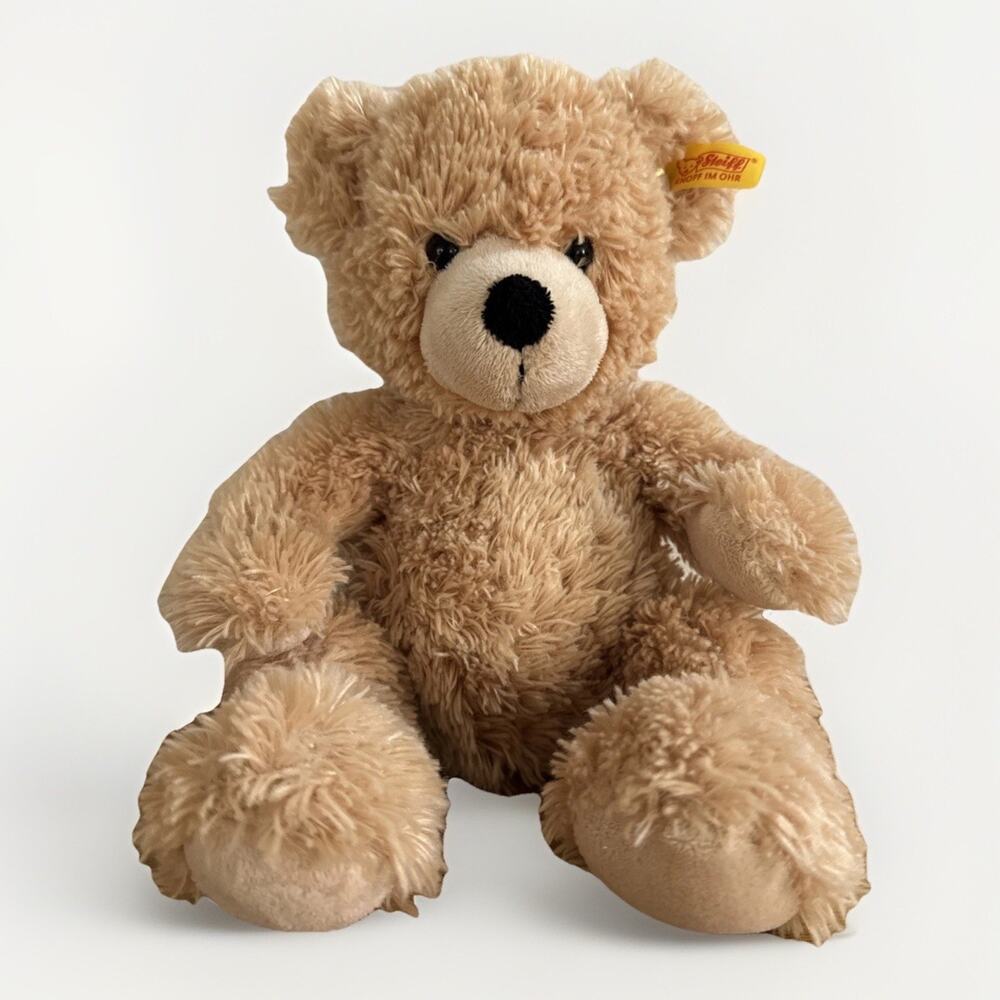 Steiff 11" Brown Plush Happy Teddy Bear 111471 Knopf IM Ohr Soft